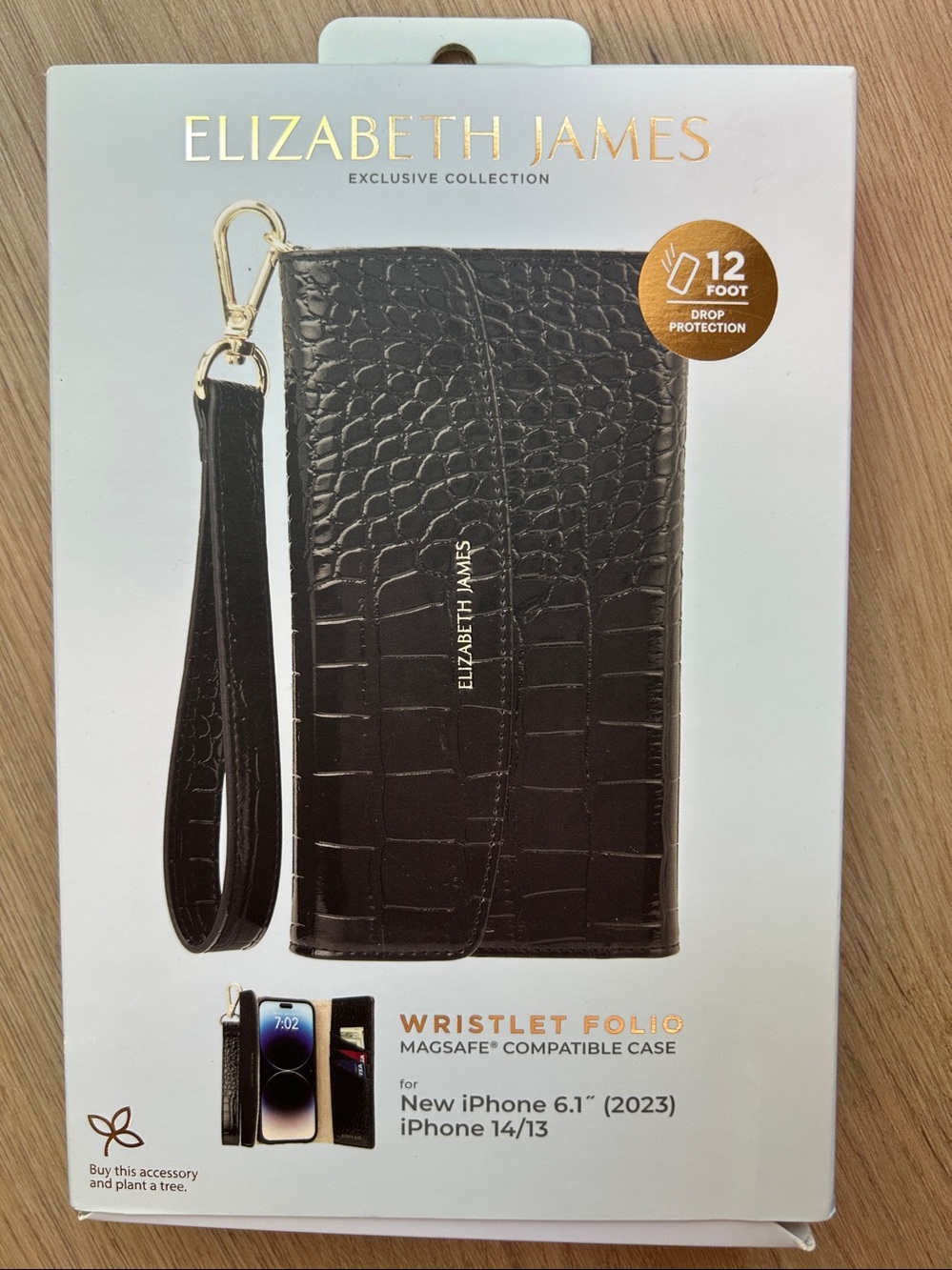 Elizabeth James Wristlet Folio Case with MagSafe for iPhone 16e/15/14/13 - NEW
